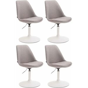 CLP - Set di 4 sedie da pranzo in tessuto Maverick Grigio Bianco CLP - Set di 4 sedie da pranzo in tessuto Maverick Grigio Bianco