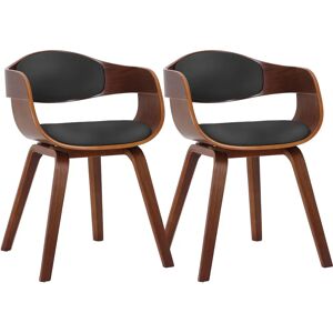 Homestoreking Kingston Noyer/noir 2 Chaises - Chaise Homestoreking Kingston Noyer/noir 2 Chaises - Chaise