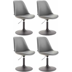 Conjunto de 4 Sillas Maverick en Cuero Sintético Gris/Negro Conjunto de 4 Sillas Maverick en Cuero Sintético Gris/Negro