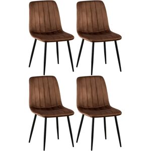 CLP Dijon Juego de 4 Sillas de Comedor - Terciopelo & Metal CLP Dijon Juego de 4 Sillas de Comedor - Terciopelo & Metal