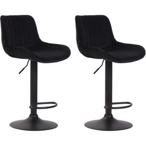 CLP Lentini Tabourets de Bar en Velours Noir - Tabouret CLP Lentini Tabourets de Bar en Velours Noir - Tabouret