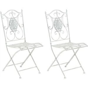 CLP Blanc Antique 2 Pièces Chaises de Jardin - Pliantes, Style rustique - Publicité CLP Blanc Antique 2 Pièces Chaises de Jardin - Pliantes, Style rustique - Publicité