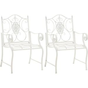 Homestoreking Ensemble de 2 Chaises de Jardin Blanc Antique - Chaises de Jardin - Publicité Homestoreking Ensemble de 2 Chaises de Jardin Blanc Antique - Chaises de Jardin - Publicité