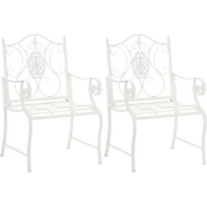 Conjunto de Sillas de Jardín de Hierro Blanco CLP - Sillas de Jardín Conjunto de Sillas de Jardín de Hierro Blanco CLP - Sillas de Jardín