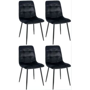 CLP Pack de 4 Chaises en Velours - Moderne et Confortable - Publicité CLP Pack de 4 Chaises en Velours - Moderne et Confortable - Publicité