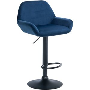 CLP - Tabouret de velours avec base en métal noir - Bleu - Publicité CLP - Tabouret de velours avec base en métal noir - Bleu - Publicité