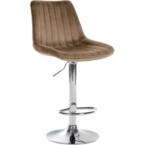 CLP Tabouret de Bar Toni en Velours Marron Réglable 360° - Tabouret de Bar - Publicité CLP Tabouret de Bar Toni en Velours Marron Réglable 360° - Tabouret de Bar - Publicité