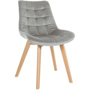 Pricenet Bäck Fauteuil en Velours Gris - Chaise de Salle à Manger - Publicité Pricenet Bäck Fauteuil en Velours Gris - Chaise de Salle à Manger - Publicité