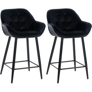 Tabourets de bar en velours Gibson - Lot de 2 - Noir - Moderne & Confortable - Publicité Tabourets de bar en velours Gibson - Lot de 2 - Noir - Moderne & Confortable - Publicité