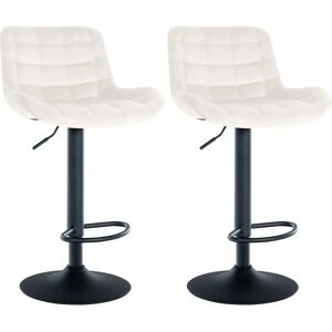 Ensemble de 2 tabourets de bar Tover en velours crème - CLP - Publicité Ensemble de 2 tabourets de bar Tover en velours crème - CLP - Publicité