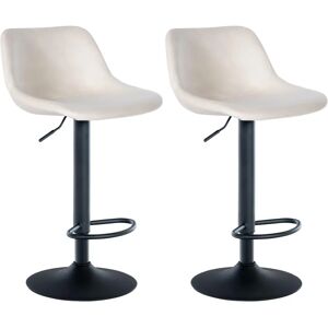 CLP Juego de 2 Taburetes de Bar Terciopelo Crema - Taburetes de Bar CLP Juego de 2 Taburetes de Bar Terciopelo Crema - Taburetes de Bar