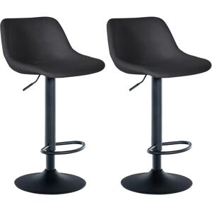 Conjunto de 2 Taburetes de Bar de Terciopelo Negro CLP - Muebles de Bar Conjunto de 2 Taburetes de Bar de Terciopelo Negro CLP - Muebles de Bar