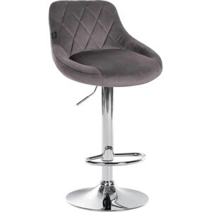 Tabouret de bar Lazio en velours gris réglable 83-104cm - Publicité Tabouret de bar Lazio en velours gris réglable 83-104cm - Publicité