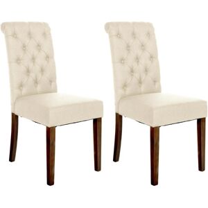 Ensemble de 2 chaises Lisburn - Velours ou tissu - Publicité Ensemble de 2 chaises Lisburn - Velours ou tissu - Publicité