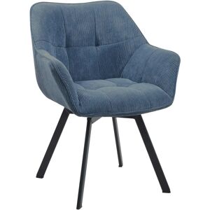 Silla de comedor Jordi azul con giro y acolchado cómodo - CLP Silla de comedor Jordi azul con giro y acolchado cómodo - CLP