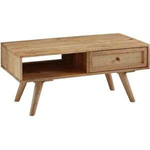 Table basse en bois massif de mangue avec tiroir - FineBuy - Publicité Table basse en bois massif de mangue avec tiroir - FineBuy - Publicité