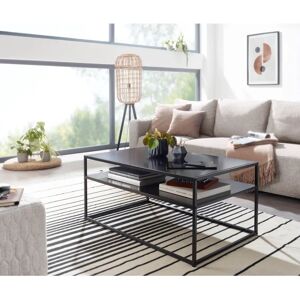 Wohnling Alacsony asztal - 100x60x45 cm - Fekete acél ipari Wohnling Alacsony asztal - 100x60x45 cm - Fekete acél ipari