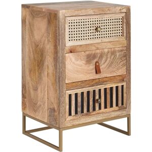 FineBuy Mango Nocna Szafka - Styl Industrialny, 3 Szuflady - 40x60x30 cm - Szafka Pod Łóżko Boxspring FineBuy Mango Nocna Szafka - Styl Industrialny, 3 Szuflady - 40x60x30 cm - Szafka Pod Łóżko Boxspring