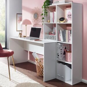 FineBuy Schreibtisch mit Regal Weiß - Moderner Bürotisch FineBuy Schreibtisch mit Regal Weiß - Moderner Bürotisch