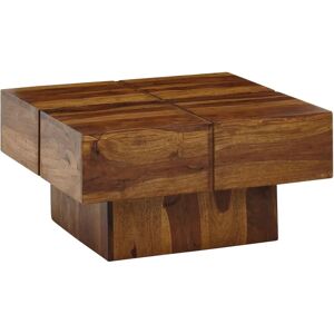 Table basse FineBuy en sheesham - Carrée, Fait main, 50kg max - Publicité Table basse FineBuy en sheesham - Carrée, Fait main, 50kg max - Publicité