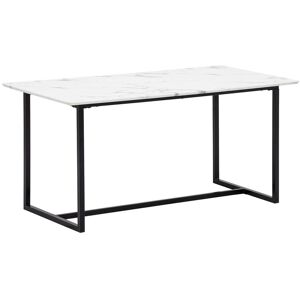 Moderní jídelní stůl Wohnling - 160x80x76 cm - Bílý mramorový vzhled Moderní jídelní stůl Wohnling - 160x80x76 cm - Bílý mramorový vzhled