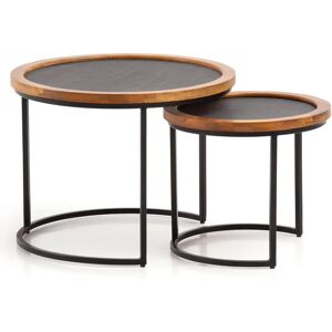 Ensemble de Tables Basses en Mango FineBuy - Design Rond Moderne - Publicité Ensemble de Tables Basses en Mango FineBuy - Design Rond Moderne - Publicité