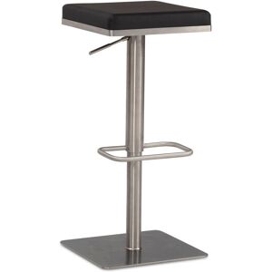 FineBuy Höhenverstellbarer Schwarz Kunstleder Edelstahl Barhocker - 110kg FineBuy Höhenverstellbarer Schwarz Kunstleder Edelstahl Barhocker - 110kg