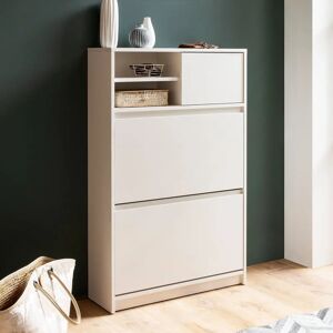 FineBuy Schuhschrank - 71x110x24 cm Modern, Weiß, Große Größe - Schuhaufbewahrung FineBuy Schuhschrank - 71x110x24 cm Modern, Weiß, Große Größe - Schuhaufbewahrung