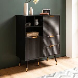 FineBuy - Sideboard 77x97x40 - Schwarz Eiche-Dekor - Sideboard FineBuy - Sideboard 77x97x40 - Schwarz Eiche-Dekor - Sideboard
