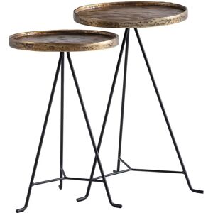 FineBuy Model 38 x 38 x 63 cm - Zestaw Okrągłych Złotych Stolików FineBuy Model 38 x 38 x 63 cm - Zestaw Okrągłych Złotych Stolików