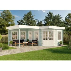 Alpholz Pepe - Fünfeck Gartenhaus mit 28mm oder 40mm Wandstärke - Naturholz Alpholz Pepe - Fünfeck Gartenhaus mit 28mm oder 40mm Wandstärke - Naturholz