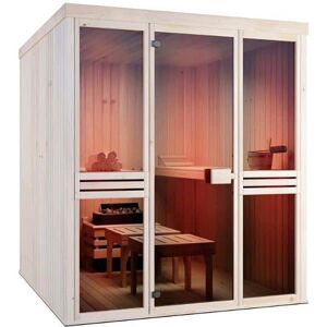 FinnTherm Innensauna Karina - Modernes Indoor Sauna mit Glasfront - Zwei Größen FinnTherm Innensauna Karina - Modernes Indoor Sauna mit Glasfront - Zwei Größen