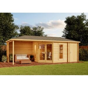 Alpholz Liwa Gartenhaus - 40mm Wand - mit Überdachung & Terrasse Alpholz Liwa Gartenhaus - 40mm Wand - mit Überdachung & Terrasse