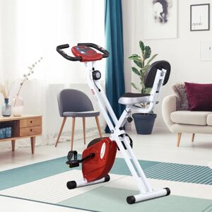 HOMCOM Kuntopyörä - Säädettävä magneettinen vastus, taitettava, teräs, punainen-valkoinen HOMCOM Kuntopyörä - Säädettävä magneettinen vastus, taitettava, teräs, punainen-valkoinen