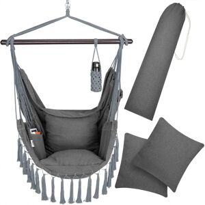 Detex Hammock Chair - Antracite - Supports up to 150kg - Weather-resistant cotton weave - 360° swivel suspension Detex Hammock Chair - Antracite - Supports up to 150kg - Weather-resistant cotton weave - 360° swivel suspension