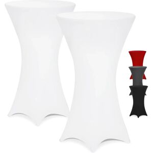 DETEX 2x Housses de Table Haute - Blanc 70Ø - Housse pour Table de Bar/Bistro DETEX 2x Housses de Table Haute - Blanc 70Ø - Housse pour Table de Bar/Bistro