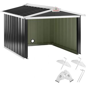 Abri de Jardin Gardebruk avec Garage pour Robot Tondeuse - Métal, Résistant aux Intempéries, 4 Ancrages Abri de Jardin Gardebruk avec Garage pour Robot Tondeuse - Métal, Résistant aux Intempéries, 4 Ancrages