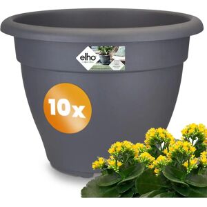 Gardebruk Anthracite Flower Pot Set - 10 Round Outdoor Planters Gardebruk Anthracite Flower Pot Set - 10 Round Outdoor Planters
