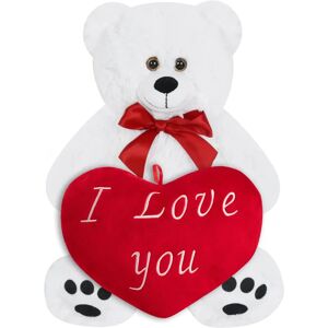 Monzana Plüschtier Teddybär Weiß 50cm mit Herzkissen Monzana Plüschtier Teddybär Weiß 50cm mit Herzkissen