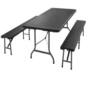 Casaria Garden Furniture Set - 180x75x73cm, Seats 8, Foldable Casaria Garden Furniture Set - 180x75x73cm, Seats 8, Foldable