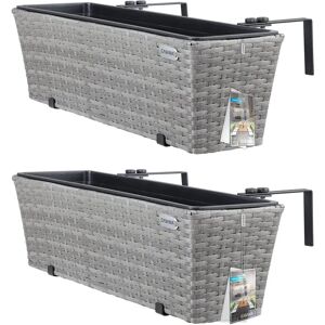 Casaria - 2x Jardinières Suspendues 60x20x19cm Résistantes aux UV - Ensemble de 2 Casaria - 2x Jardinières Suspendues 60x20x19cm Résistantes aux UV - Ensemble de 2