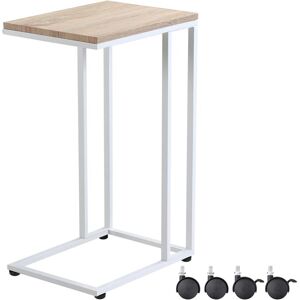 Table d'appoint mobile Casaria 50x35x70cm - Style industriel blanc Table d'appoint mobile Casaria 50x35x70cm - Style industriel blanc
