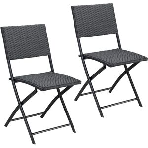Casaria - Chaises Pliantes en Poliratán - 2 Pièces - Publicité Casaria - Chaises Pliantes en Poliratán - 2 Pièces - Publicité