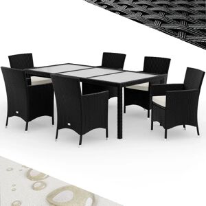 Casaria Garden Dining Set - 190x90cm, 6 Stackable Chairs, Cushions Casaria Garden Dining Set - 190x90cm, 6 Stackable Chairs, Cushions
