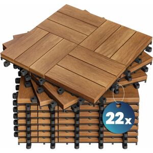 Casaria - Dalles en bois d'eucalyptus ou d'acacia - Intérieur & Extérieur - 30x30cm - Résistant aux intempéries - Publicité Casaria - Dalles en bois d'eucalyptus ou d'acacia - Intérieur & Extérieur - 30x30cm - Résistant aux intempéries - Publicité
