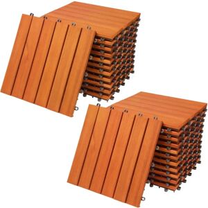 Casaria Carrelages en Bois d'Eucalyptus - Résistant aux Intempéries, Facile à Nettoyer Casaria Carrelages en Bois d'Eucalyptus - Résistant aux Intempéries, Facile à Nettoyer