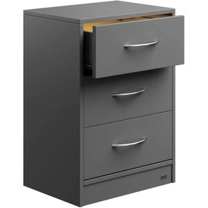 Casaria - Nightstand Eloise 3 Drawers Wall Mount MDF Anthrazit led - Nightstand Casaria - Nightstand Eloise 3 Drawers Wall Mount MDF Anthrazit led - Nightstand