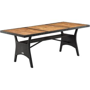 Casaria Garden Table - 190x90x74cm - Weatherproof Poly Rattan & Acacia Wood - Seats 8 Casaria Garden Table - 190x90x74cm - Weatherproof Poly Rattan & Acacia Wood - Seats 8