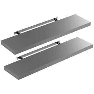 Casaria - Set di 2 mensole sospese - Gray - Wall shelf Casaria - Set di 2 mensole sospese - Gray - Wall shelf