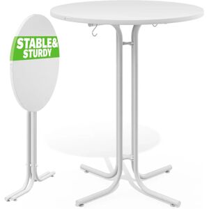 Casaria White/Gray Foldable Round Metal Bar Table 70/80x110cm - Bar Table Casaria White/Gray Foldable Round Metal Bar Table 70/80x110cm - Bar Table